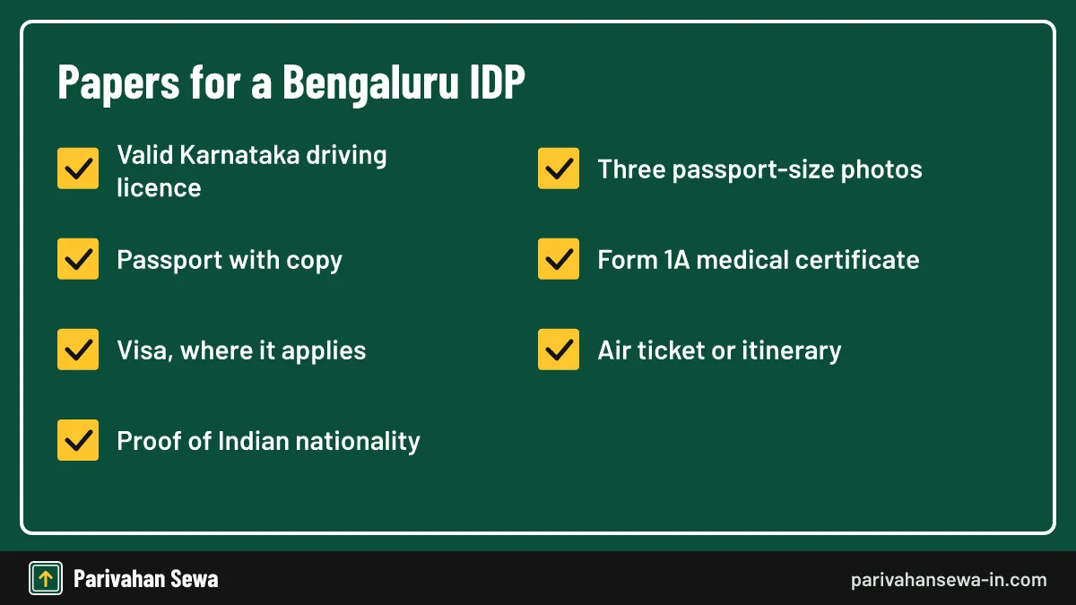 Carry originals of every upload in case the RTO asks to see them. Checklist of documents needed for an international driving license Bangalore applicants submit