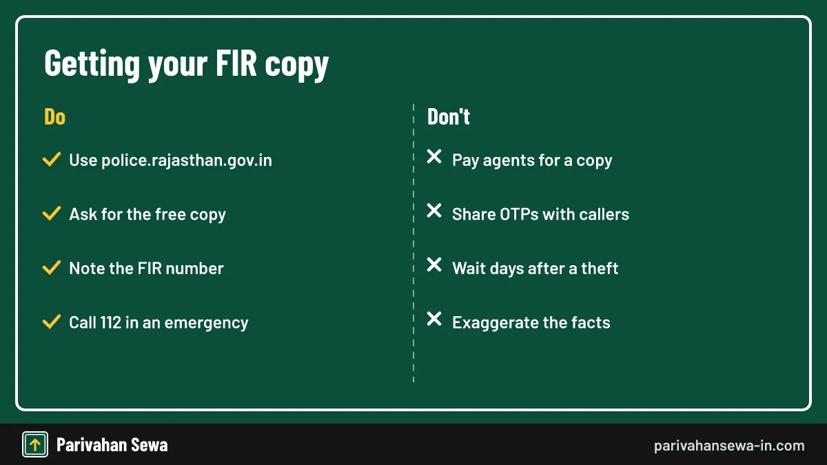 Do's and don'ts for getting an FIR copy Rajasthan police issue online